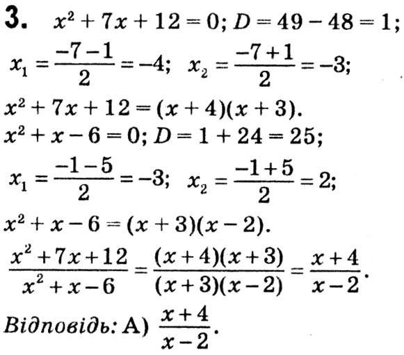Завдання № 3 - Завдання 6 - Перевірте себе в тестовій формі (до § 3) - ГДЗ Алгебра 8 клас А.Г. Мерзляк, В.Б. Полонський, M.С. Якір 2021 