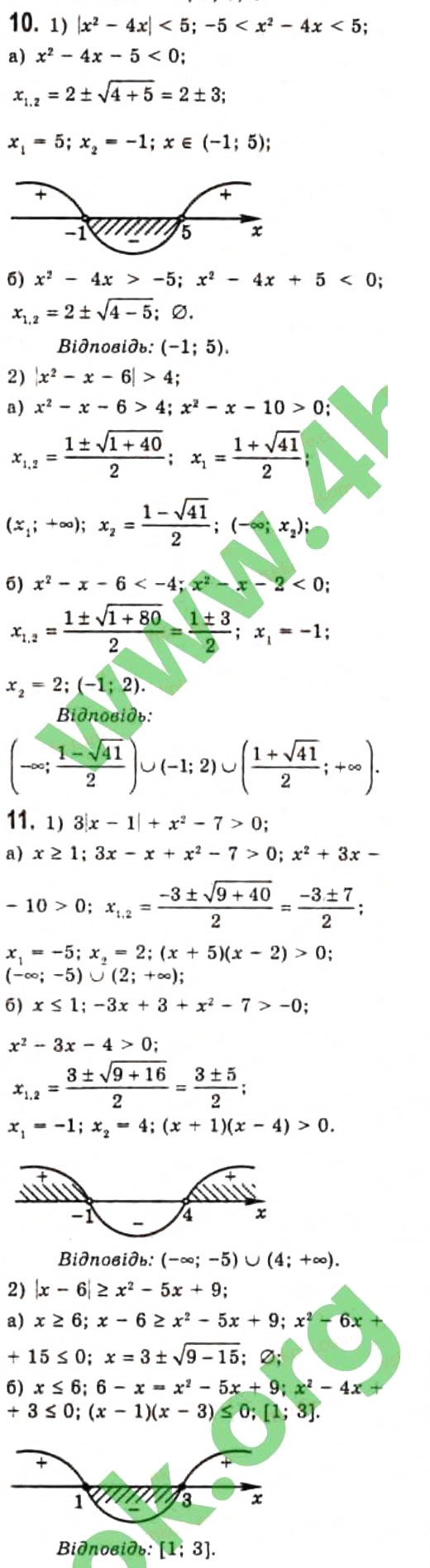 Завдання № 10 - § 5. Рівняння і нерівності, що містять знак модуля - ГДЗ Алгебра 10 клас Є.П. Нелін 2010 - Профільний рівень