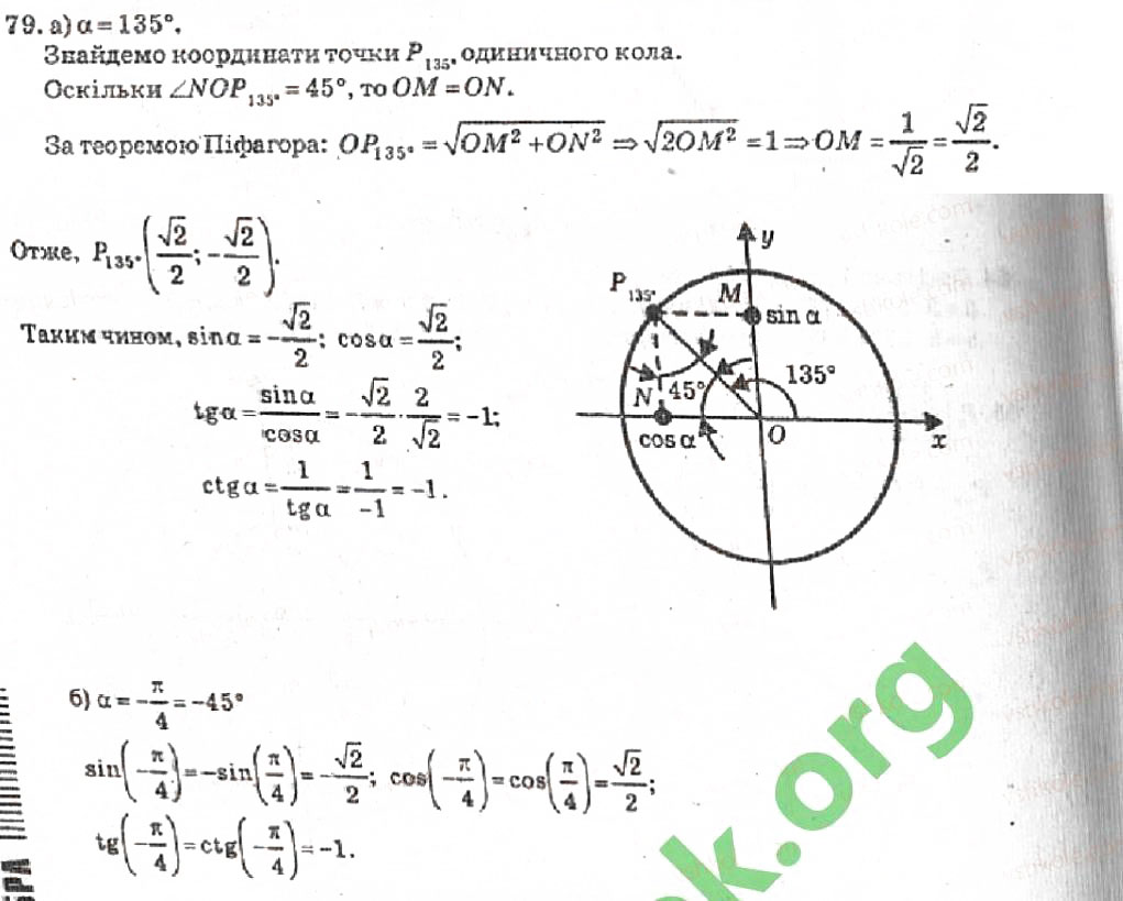 Завдання № 79 - Розділ 1. Тригонометричні функції - ГДЗ Алгебра 10 клас В.Р. Кравчук 2010 - Академічний рівень