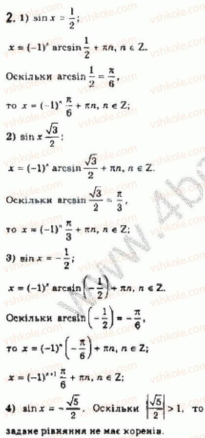 Завдання № 2 - § 24. Розв’язування найпростіших тригонометричних рівнянь - ГДЗ Алгебра 10 клас Є.П. Нелін 2010 - Академічний рівень