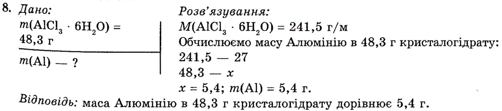 Завдання № 8 - § 22. Алюміній - ГДЗ Хімія 10 клас П.П. Попель, Л.С. Крикля 2010