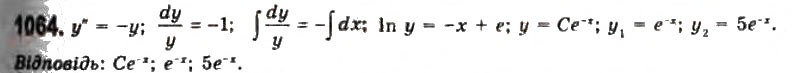 Завдання № 1064 - § 29. Про диференціальні рівняння - ГДЗ Алгебра 11 клас Г.П. Бевз, В.Г. Бевз, Н.Г. Владимирова 2011 - Академічний, профільний рівні