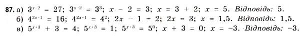 Завдання № 87 - § 3. Показникові рівняння та нерівності - ГДЗ Математика 11 клас Г.П. Бевз, В.Г. Бевз 2011 - Рівень стандарту