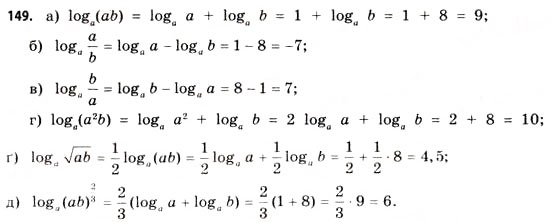 Завдання № 149 - § 4. Логарифми та логарифмічні функції - ГДЗ Математика 11 клас Г.П. Бевз, В.Г. Бевз 2011 - Рівень стандарту