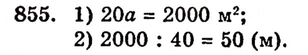 Завдання № 855 - § 18. Площа прямокутника - ГДЗ Математика 5 клас Г.П. Бевз, В.Г. Бевз 2005