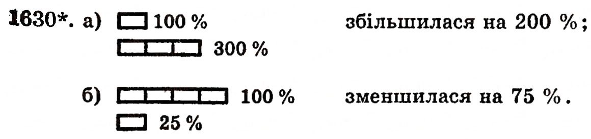 Завдання № 1630 - § 36. Відсотки - ГДЗ Математика 5 клас Г.П. Бевз, В.Г. Бевз 2005