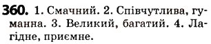 Завдання № 360 - § 44. Синоніми - ГДЗ Українська мова 5 клас О.В. Заболотний 2013