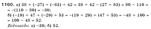 Завдання № 1160 - § 34. Властивості додавання і множення - ГДЗ Математика 6 клас Г.П. Бевз, В.Г. Бевз 2006