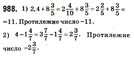 Завдання № 988 - § 37. Порівняння раціональних чисел - ГДЗ Математика 6 клас О.С. Істер 2014