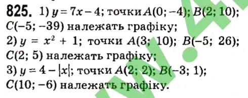 Завдання № 825 - § 3. Функції - ГДЗ Алгебра 7 клас А.Г. Мерзляк, В.Б. Полонський, М.С. Якір 2015