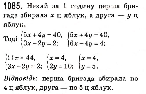 Завдання № 1085 - § 4. Системи лінійних рівнянь із двома змінними - ГДЗ Алгебра 7 клас А.Г. Мерзляк, В.Б. Полонський, М.С. Якір 2015
