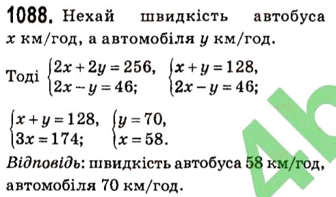 Завдання № 1088 - § 4. Системи лінійних рівнянь із двома змінними - ГДЗ Алгебра 7 клас А.Г. Мерзляк, В.Б. Полонський, М.С. Якір 2015