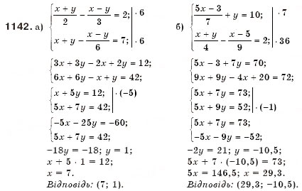 Завдання № 1142 - § 28. Спосіб додавання - ГДЗ Алгебра 7 клас Г.П. Бевз, В.Г. Бевз 2007