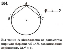Завдання № 504 - § 17. Коло і круг - ГДЗ Геометрія 7 клас Г.П. Бевз, В.Г. Бевз, Н.Г. Владімірова 2007