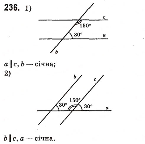 Завдання № 236 - Розділ 2. Взаємне розміщення прямих на площині - ГДЗ Геометрія 7 клас М.I. Бурда, Н.А. Тарасенкова 2015