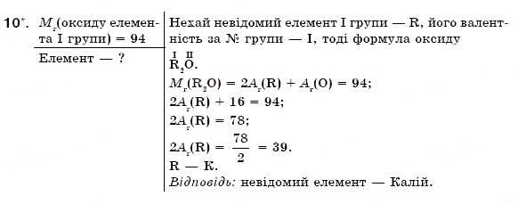 Завдання № 10 - § 9. Розрахунки за хімічними формулами - ГДЗ Хімія 7 клас Н.М. Буринська 2007