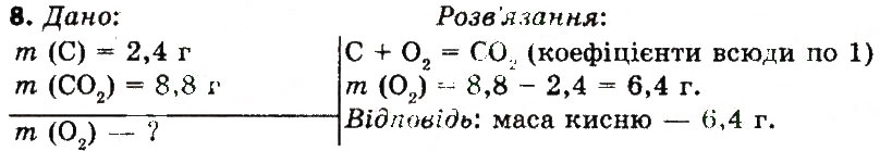 Завдання № 8 - § 18. Хімічні властивості кисню - ГДЗ Хімія 7 клас М.М. Савчин 2015
