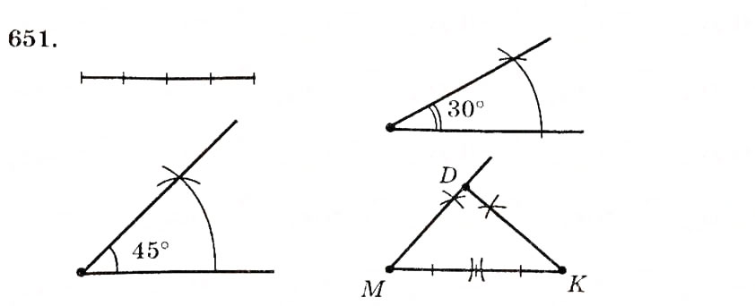 Завдання № 651 - § 26. Задачі на побудову та їх розв'язування - ГДЗ Геометрія 7 клас О.С. Істер 2007