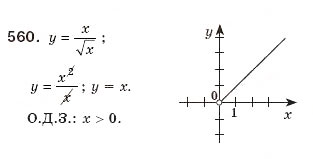 Завдання № 560 - 16. Функція у = корінь (х) та її графік - ГДЗ Алгебра 8 клас А.Г. Мерзляк, В.Б. Полонський, М.С. Якір 2008