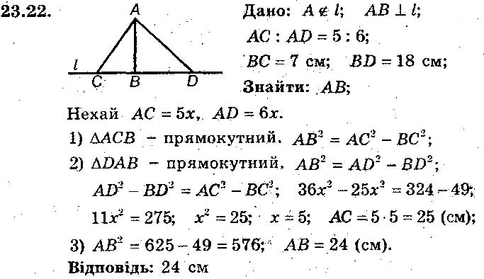 Завдання № 22 - 23. Теорема Піфагора - § 5. Розв'язування прямокутних трикутників - ГДЗ Геометрія 8 клас А.Г. Мерзляк, В.Б. Полонський, М.С. Якір 2016 - Поглиблене вивчення