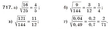 Завдання № 717 - § 16. Квадратний корінь з добутку, дробу, степеня - ГДЗ Алгебра 8 клас Г.П. Бевз, В.Г. Бевз 2008