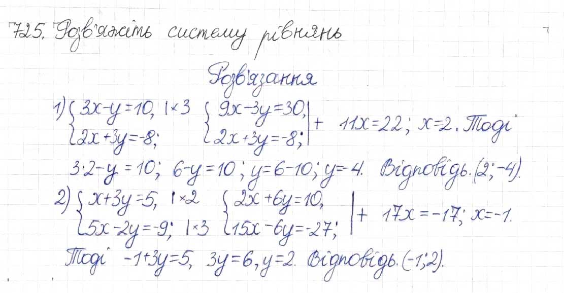 Завдання № 725 - § 17. Квадратні рівняння - ГДЗ Алгебра 8 клас Н.А. Тарасенкова, І.М. Богатирьова, О.М. Коломієць 2016