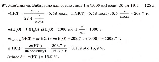 Завдання № 9 - § 10. Хлоридна кислота і хлороводень - ГДЗ Хімія 8 клас Н.М. Буринська 2008