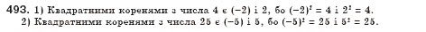 Завдання № 493 - § 14. Квадратні корені. Арифметичний квадратний корінь (Уроки 34, 35) - ГДЗ Алгебра 8 клас О.С. Істер 2008