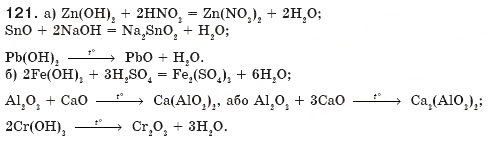 Завдання № 121 - § 13. Амфотерні оксиди та гідроксиди - ГДЗ Хімія 8 клас П.П. Попель, Л.С. Крикля 2008