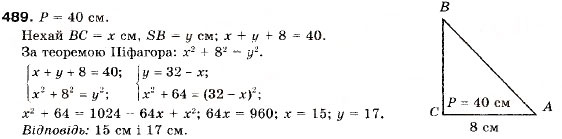 Завдання № 489 - 14. Розв’язування задач за допомогою систем рівнянь другого степеня - ГДЗ Алгебра 9 клас А.Г. Мерзляк, В.Б. Полонський, М.С. Якір 2009