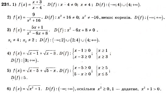 Завдання № 231 - 7. Функція - ГДЗ Алгебра 9 клас А.Г. Мерзляк, В.Б. Полонський, М.С. Якір 2009