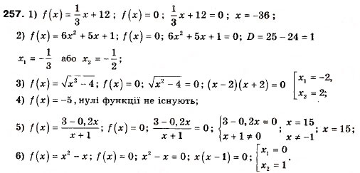Завдання № 257 - 8. Властивості функції - ГДЗ Алгебра 9 клас А.Г. Мерзляк, В.Б. Полонський, М.С. Якір 2009