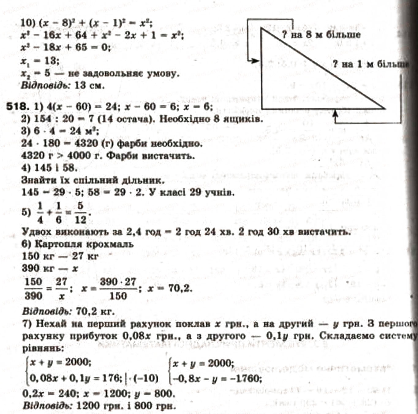 Завдання № 518 - 15. Математичне моделювання - ГДЗ Алгебра 9 клас А.Г. Мерзляк, В.Б. Полонський, М.С. Якір 2009