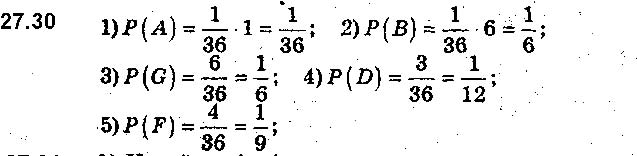 Завдання № 30 - 27. Класичне означення ймовірності - § 6. Елементи комбінаторики та теорії ймовірностей - ГДЗ Алгебра 9 клас А.Г. Мерзляк, В.Б. Полонський, М.С. Якір 2017 - Поглиблене вивчення