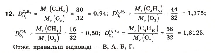 Завдання № 12 - § 22. Гомологи метану. Молекулярні та структурні формули, назви - ГДЗ Хімія 9 клас Г.А. Лашевська 2009