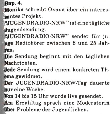 Завдання № 2 - Wir machen Radio - ГДЗ Німецька мова 9 клас Н.П. Басай 2009