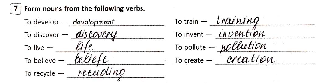 Завдання № 7 - Lesson 1. Inventions and Discoveries - Unit 3. What’s Your Knowledge? - ГДЗ Англійська мова 9 клас С. В. Мясоєдова 2018 - Робочий зошит