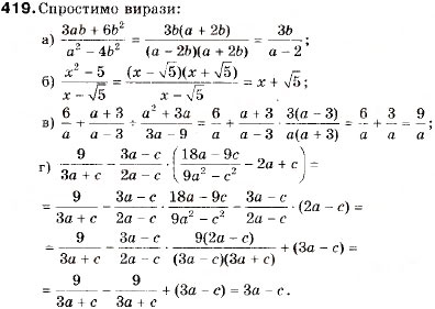Завдання № 419 - 15. Системи рівнянь із двома змінними - ГДЗ Алгебра 9 клас В.Р. Кравчук, Г.М. Янченко, М.В. Підручна 2009