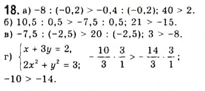 Завдання № 18 - § 1. Числові нерівності - ГДЗ Алгебра 9 клас Ю.І. Мальований, Г.М. Литвиненко, Г.М. Возняк 2009