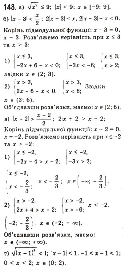 Завдання № 148 - § 2. Нерівності зі змінними - ГДЗ Алгебра 9 клас Ю.І. Мальований, Г.М. Литвиненко, Г.М. Возняк 2009