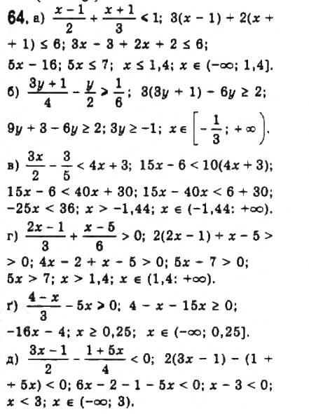 Завдання № 64 - § 2. Нерівності зі змінними - ГДЗ Алгебра 9 клас Ю.І. Мальований, Г.М. Литвиненко, Г.М. Возняк 2009