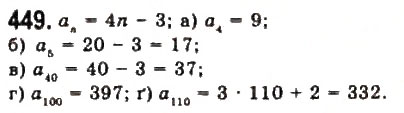 Завдання № 449 - § 10. Арифметична прогресія - ГДЗ Алгебра 9 клас Ю.І. Мальований, Г.М. Литвиненко, Г.М. Возняк 2009