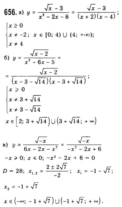 Завдання № 656 - 5. Функції - ГДЗ Алгебра 9 клас Ю.І. Мальований, Г.М. Литвиненко, Г.М. Возняк 2009